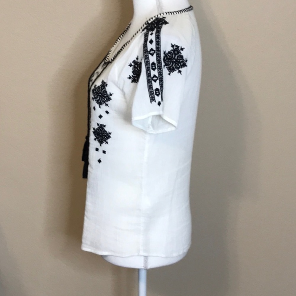 Lucky Brand Embroidered Peasant Top - Picture 7 of 13